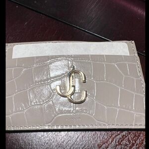 Jimmy Choo leather croc card holder